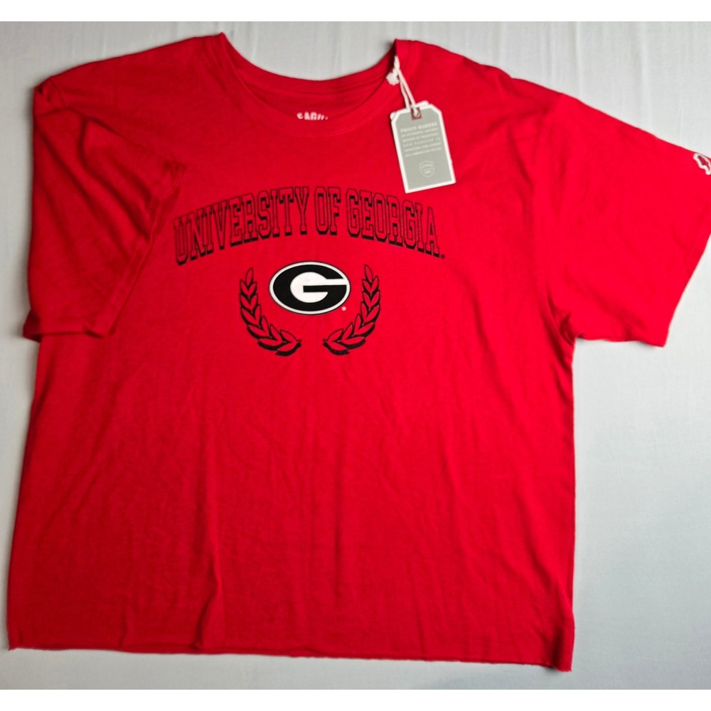 League 91 University of Georgia Bulldogs Red Cropped T-Shirt Womens XL NWT